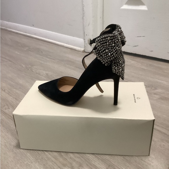 INC International Concepts Shoes - INC International Concepts Black Stiletto Heels with Embellished Ankle Strap